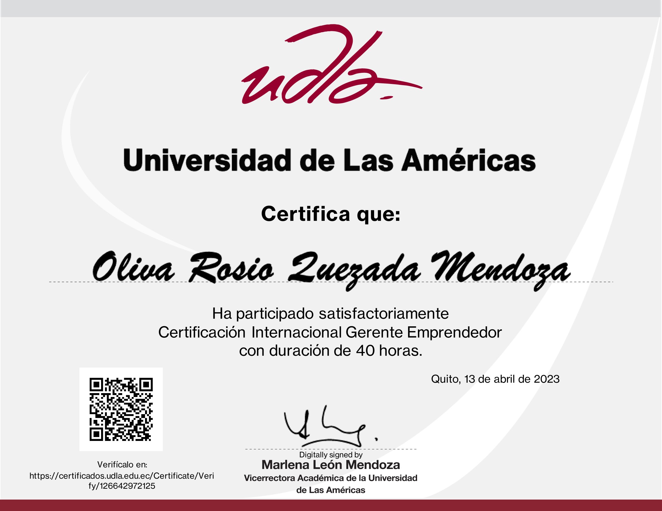 Certificado - UDLA